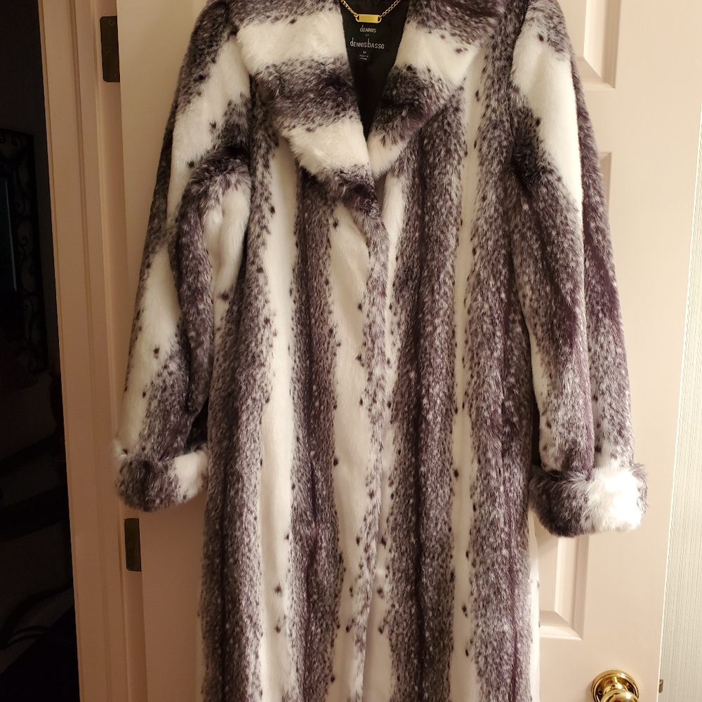 Dennis Basso faux-fur coat size M